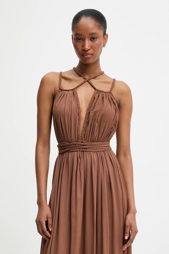 Answear.LAB sukienka wiskozowa brązowy Indira.hak