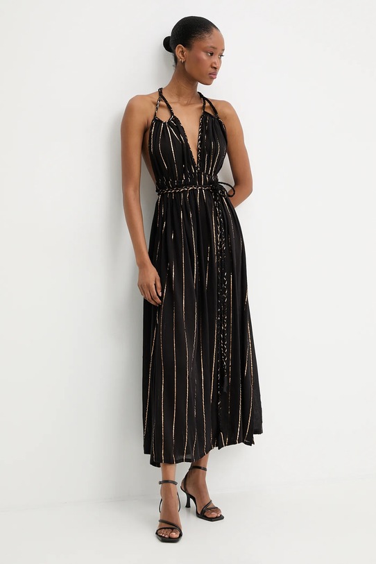 Answear.LAB sukienka rozkloszowany czarny Indira.oro.hak