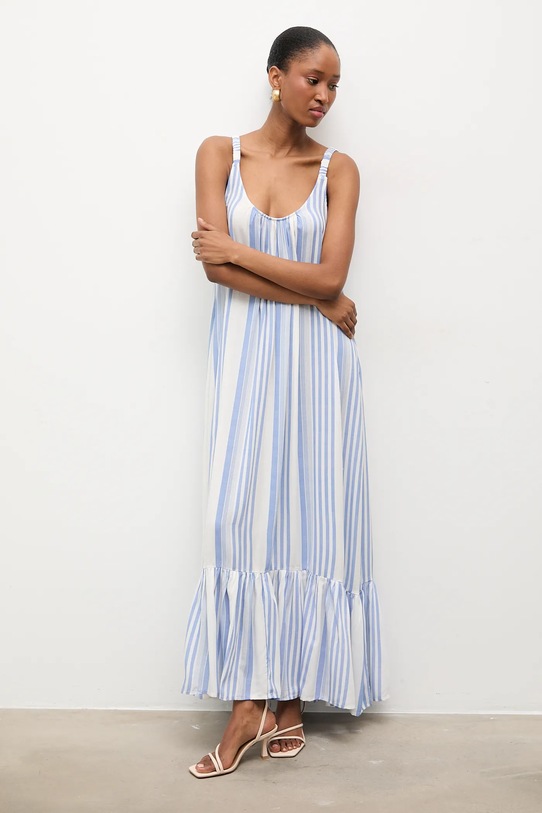 Φόρεμα από βισκόζη Answear.LAB μπλε Roxy.hak