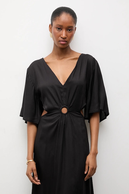 Answear.LAB sukienka wiskozowa czarny Nicky.hak