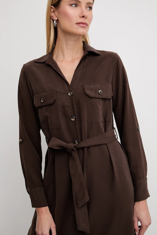 Answear.LAB sukienka brązowy 93085.iak