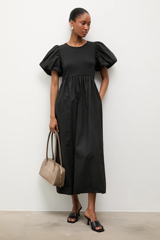 Βαμβακερό φόρεμα Answear.LAB 51419.iak μαύρο WS26