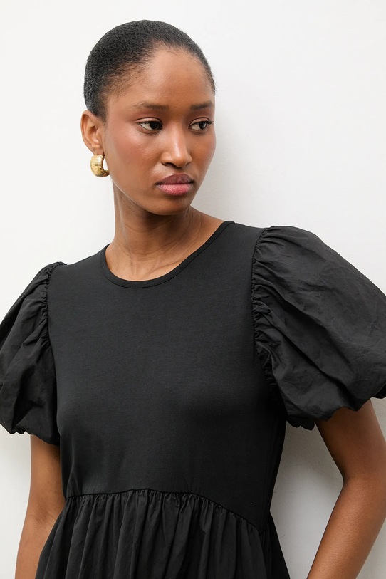 Βαμβακερό φόρεμα Answear.LAB μαύρο 51419.iak