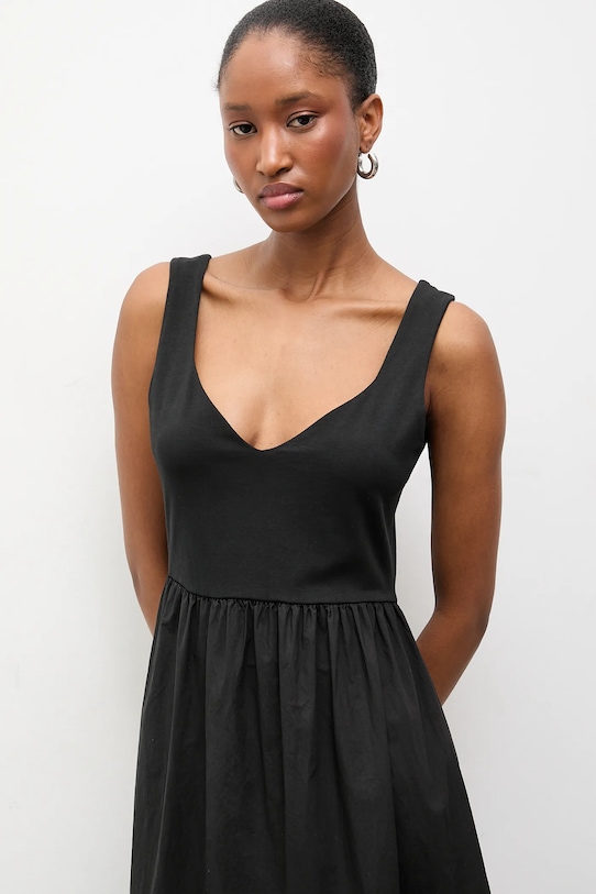 Βαμβακερό φόρεμα Answear.LAB μαύρο 22271.iak