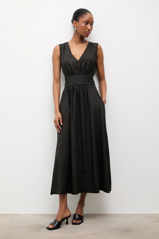 Answear.LAB vestito in cotone maxi nero 93393.iak