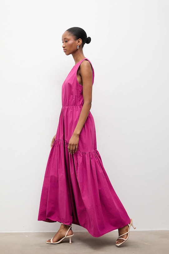 Βαμβακερό φόρεμα Answear.LAB casual ροζ 55536.iak