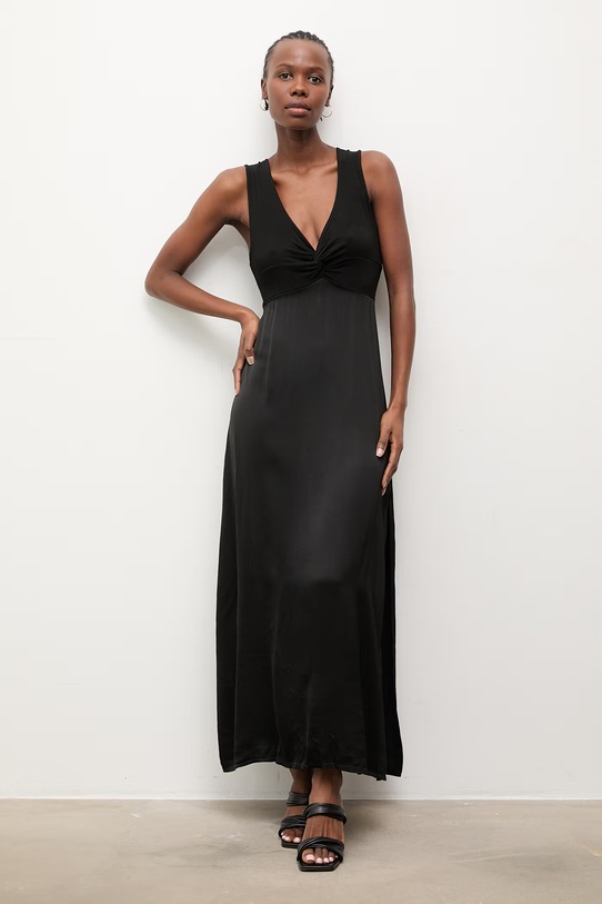 Answear.LAB sukienka z wiskozy WS26-SUD031 czarny WS26