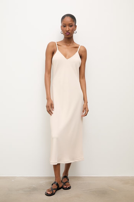Answear.LAB sukienka bieliźniana WS26-SUD032 beżowy WS26