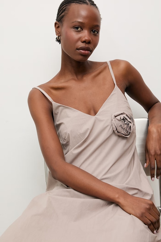 Answear.LAB rochie de vară din bumbac WS26-SUD033 bej