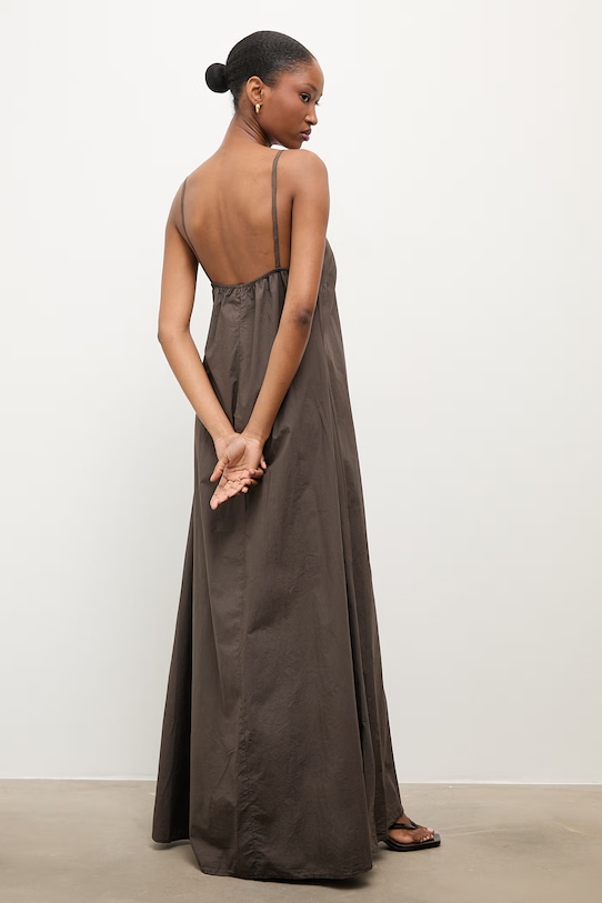 Ρούχα Answear.LAB καλοκαιρινό βαμβακερό WS26-SUD033 καφέ