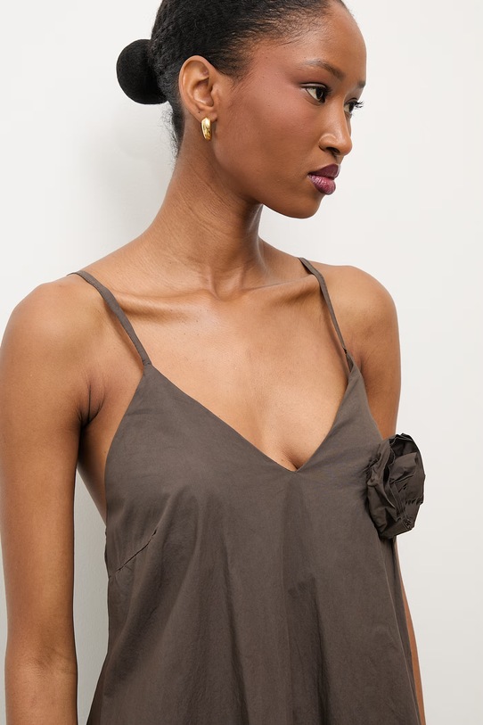 Answear.LAB sukienka letnia bawełniana brązowy WS26-SUD033