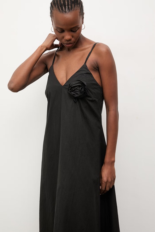 Answear.LAB sukienka letnia bawełniana czarny WS26-SUD033