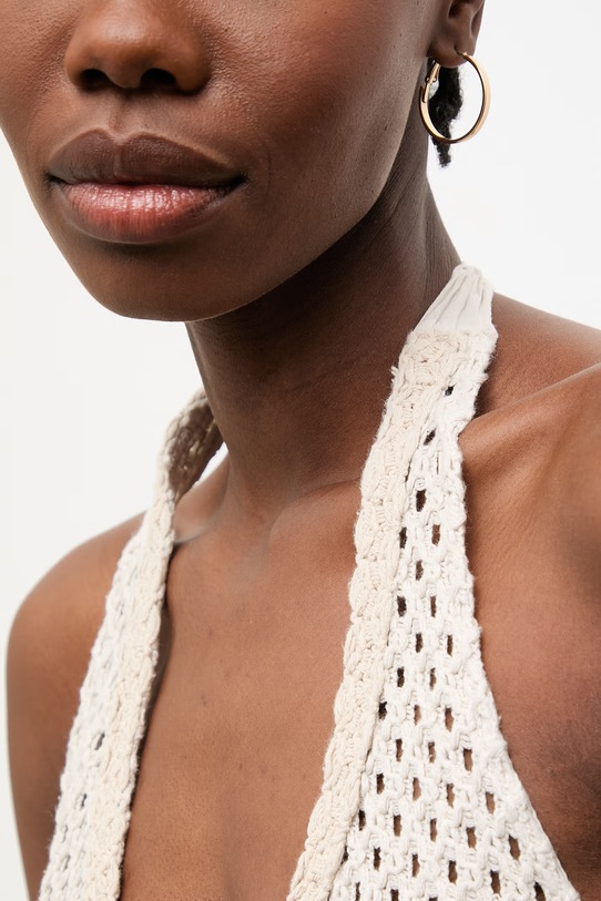 Answear.LAB sukienka babydoll bawełniana WS26-SUD034 beżowy