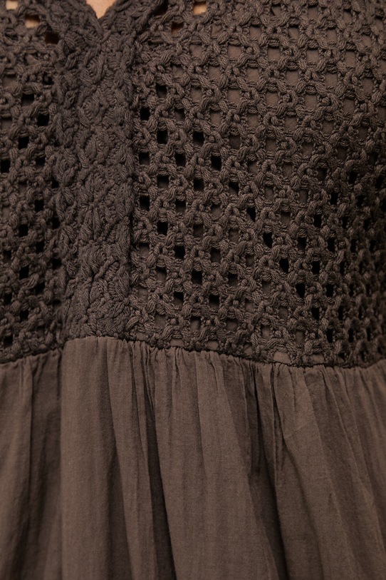 Answear.LAB sukienka babydoll bawełniana WS26-SUD034 brązowy