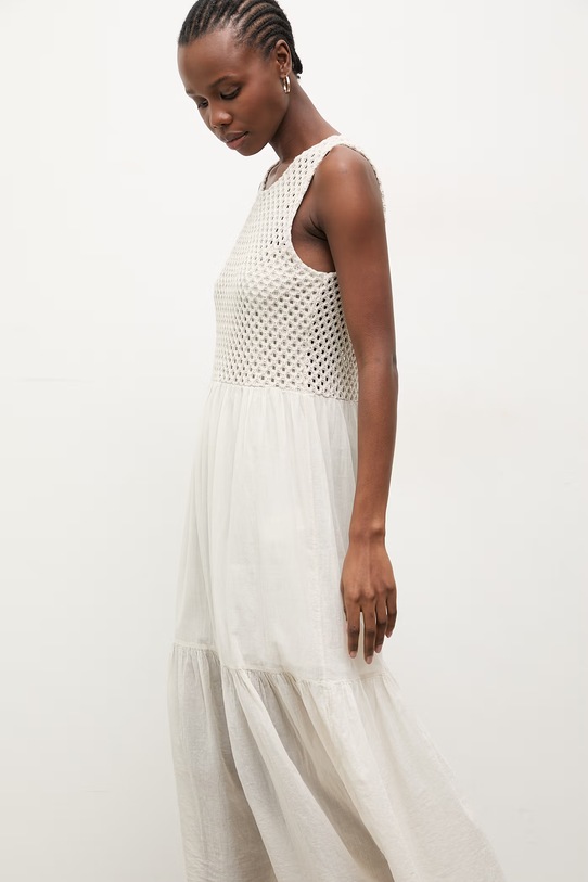 Answear.LAB sukienka babydoll WS26-SUD035 beżowy WS26