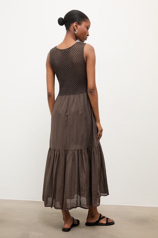 Odzież Answear.LAB sukienka babydoll WS26-SUD035 brązowy