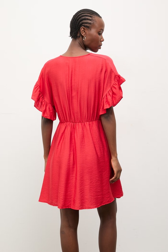 Odzież Answear.LAB sukienka letnia z lnem WS26-SUD037 czerwony