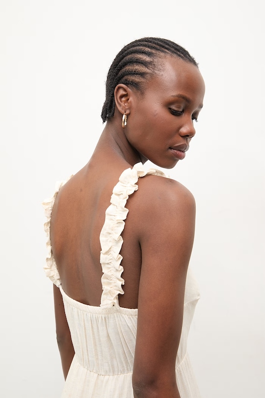 Answear.LAB letní šaty se lnem WS26-SUD038 béžová