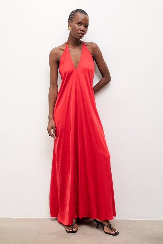 Answear.LAB sukienka z wiskozy WS26-SUD039 czerwony WS26