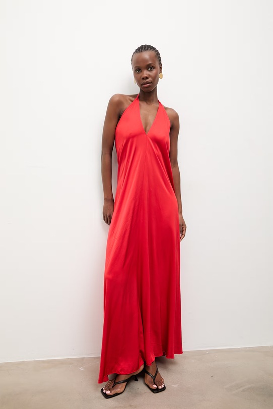 Odzież Answear.LAB sukienka z wiskozy WS26-SUD039 czerwony