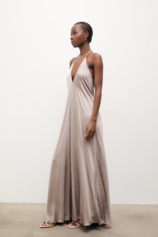 Answear.LAB šaty z viskózy WS26-SUD039 béžová WS26