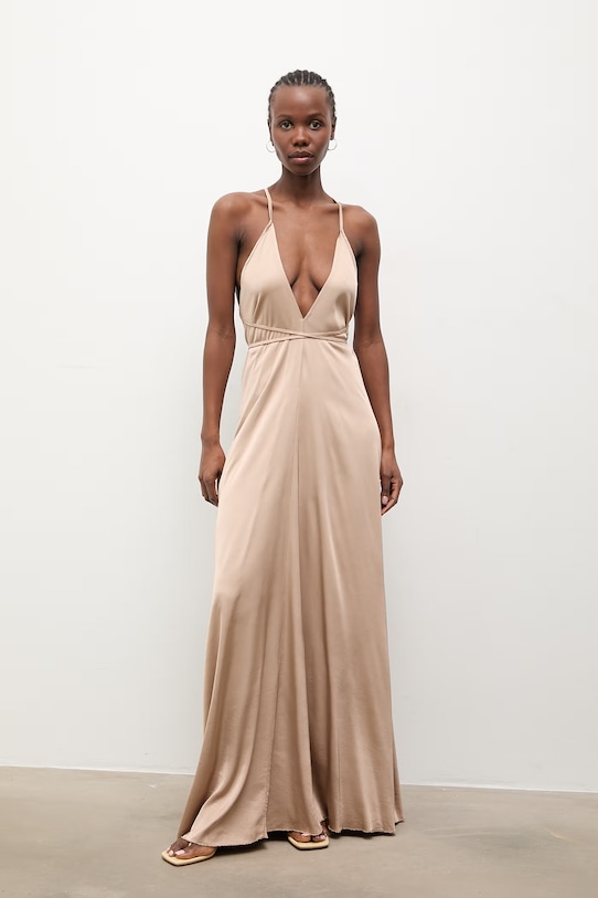 Answear.LAB šaty z viskózy WS26-SUD039 hnedá WS26