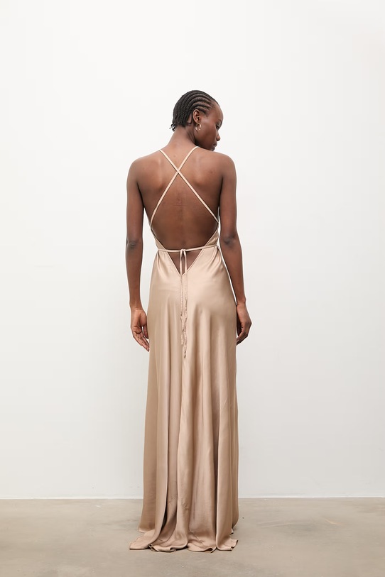 Odzież Answear.LAB sukienka z wiskozy WS26-SUD039 brązowy