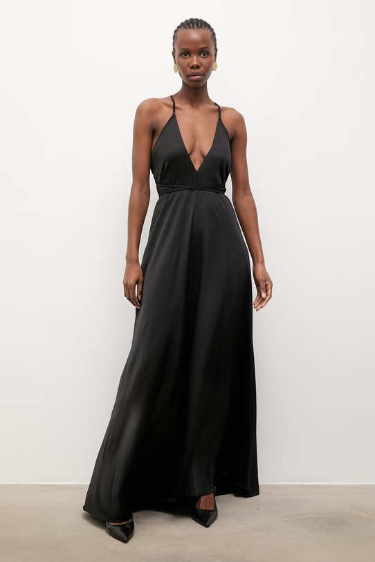 Answear.LAB sukienka z wiskozy WS26-SUD039 czarny WS26