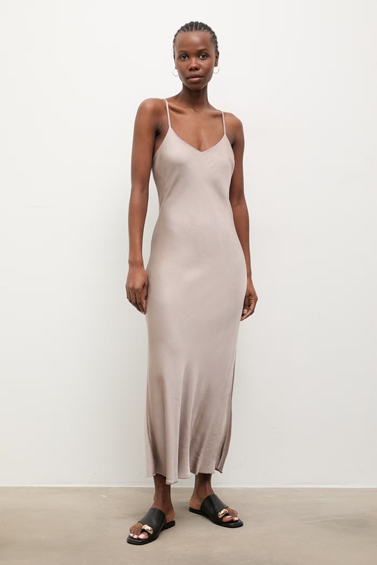 Answear.LAB sukienka bieliźniana z wiskozy WS26-SUD040 beżowy WS26