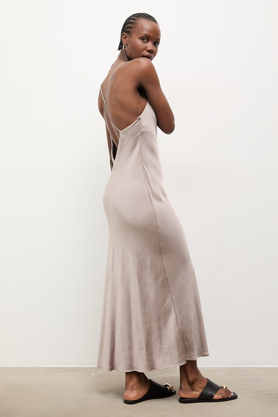 Answear.LAB Φόρεμα lingerie με βισκόζη μπεζ WS26-SUD040