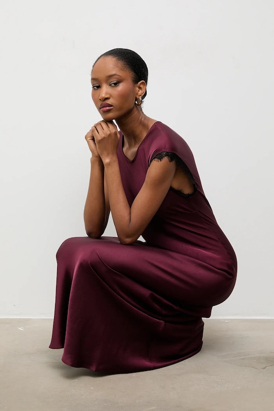 Answear.LAB sukienka bordowy AB578.iok