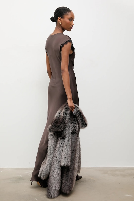 Answear.LAB sukienka rozkloszowany brązowy AB578.iok