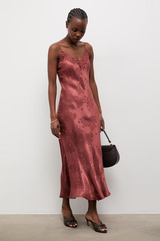 Answear.LAB spodnicové šaty s prímesou ľanu NewSlipDress.hak oranžová WS26