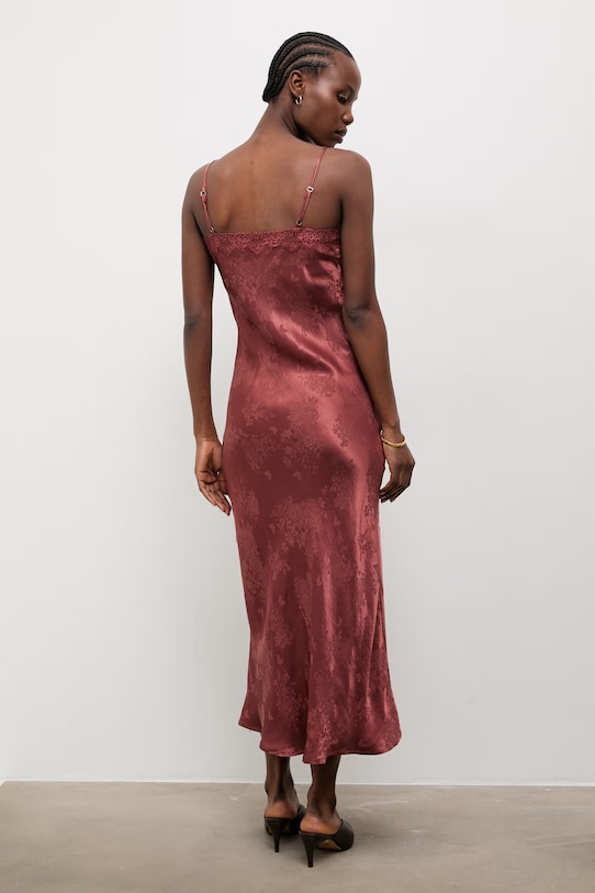 Oblečenie Answear.LAB spodnicové šaty s prímesou ľanu NewSlipDress.hak oranžová