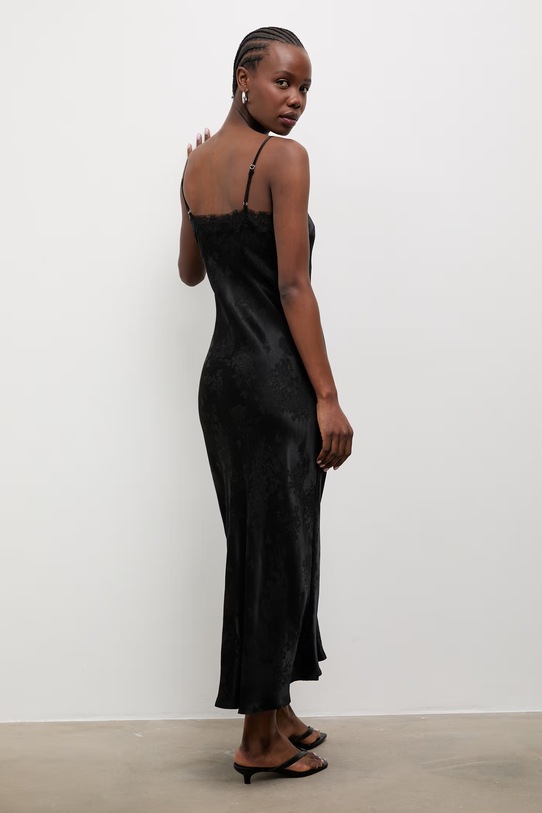 Abbigliamento Answear.LAB vestito lingerie con misto lino NewSlipDress.hak nero