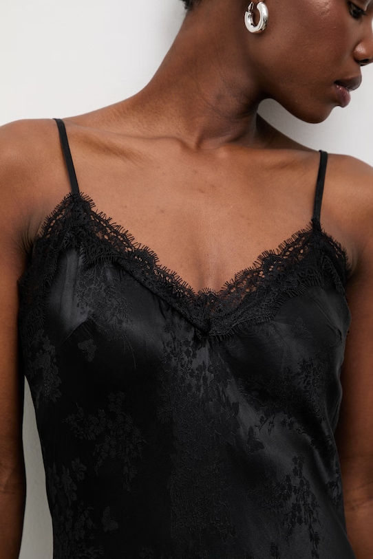 Answear.LAB vestito lingerie con misto lino NewSlipDress.hak nero