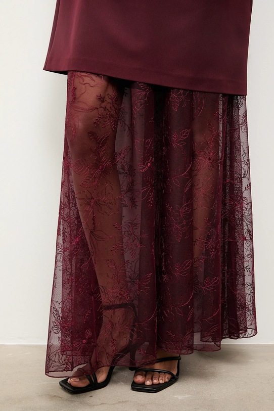 Answear.LAB sukienka 225024082.tok bordowy