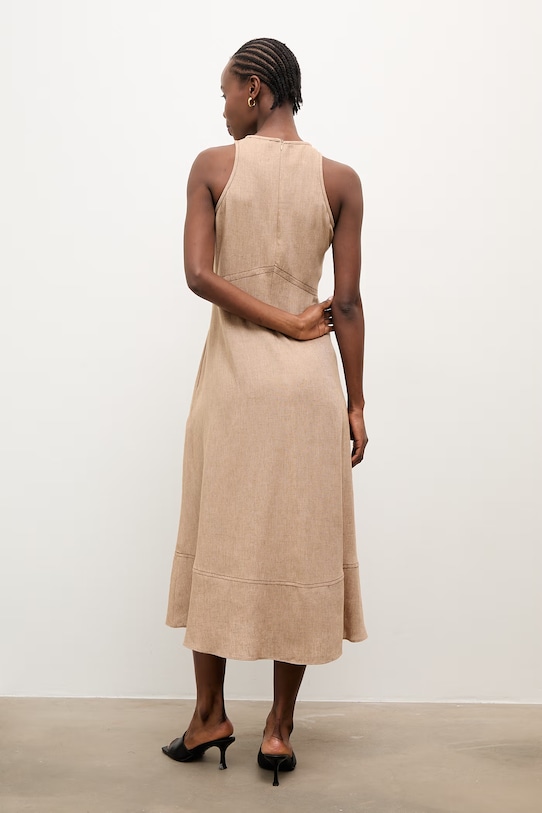 Oblečenie Šaty s prímesou ľanu Answear.LAB m.08804.hak béžová