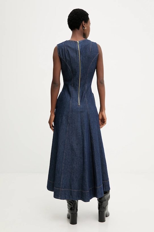 Odzież Answear.LAB sukienka jeansowa m.08802.hak granatowy