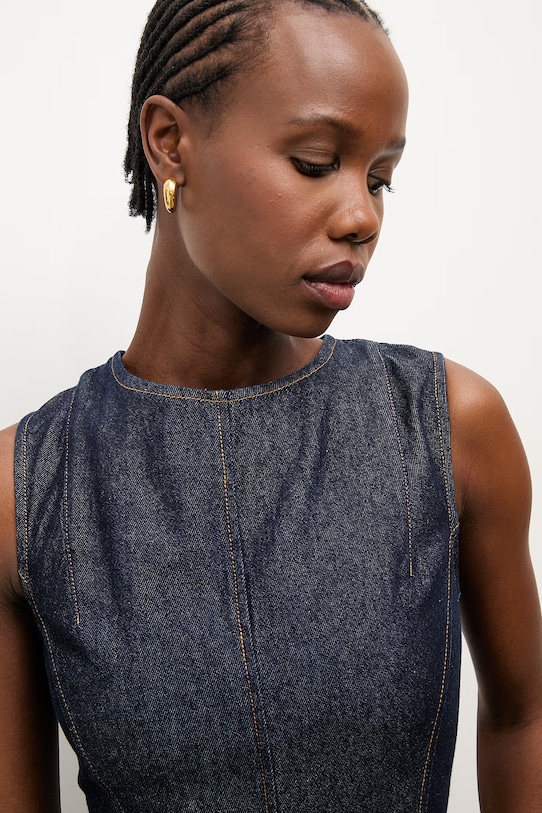 Džínové šaty Answear.LAB m.08802.hak námořnická modř