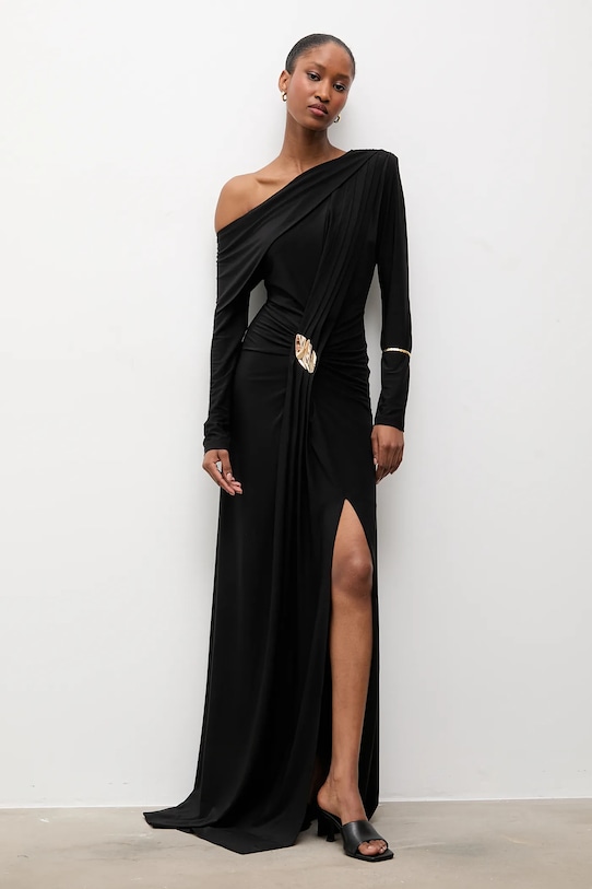 Answear.LAB sukienka długi czarny 58224.tok