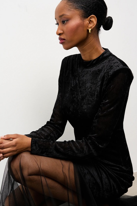 Answear.LAB sukienka welurowa 58330.tok czarny WS26