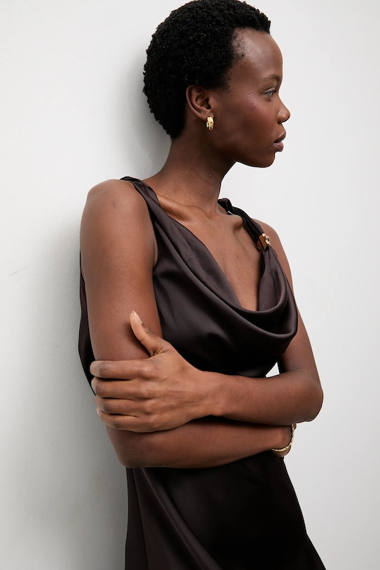 Answear.LAB sukienka brązowy 58304.tok