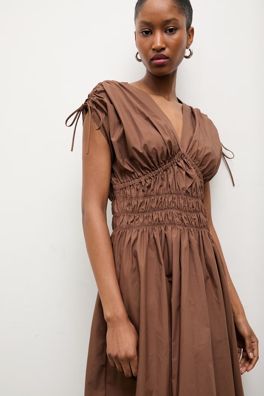 Answear.LAB sukienka bawełniana brązowy ZY990.hak