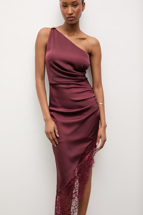 Šaty Answear.LAB midi burgundské dress.8407.tok