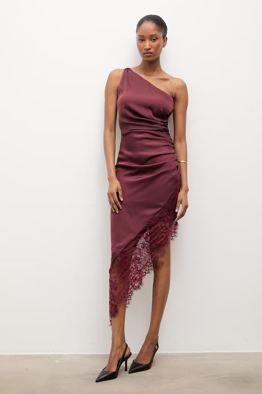 Šaty Answear.LAB dress.8407.tok burgundské WS26