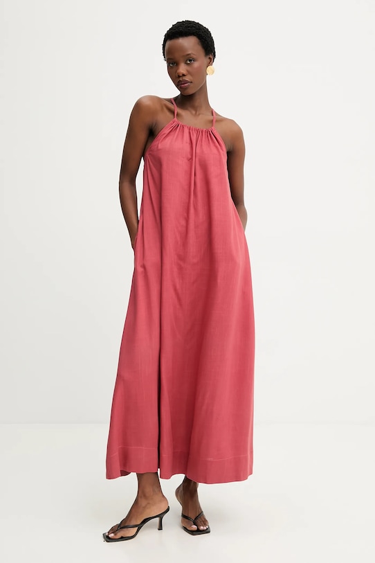 Λινό φόρεμα Answear.LAB E26-49.fjk κόκκινο WS26