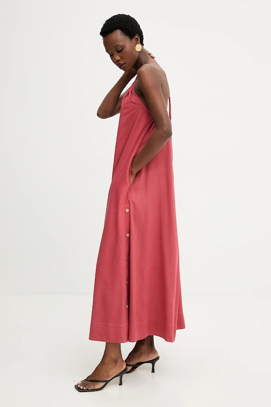 Λινό φόρεμα Answear.LAB κόκκινο E26-49.fjk
