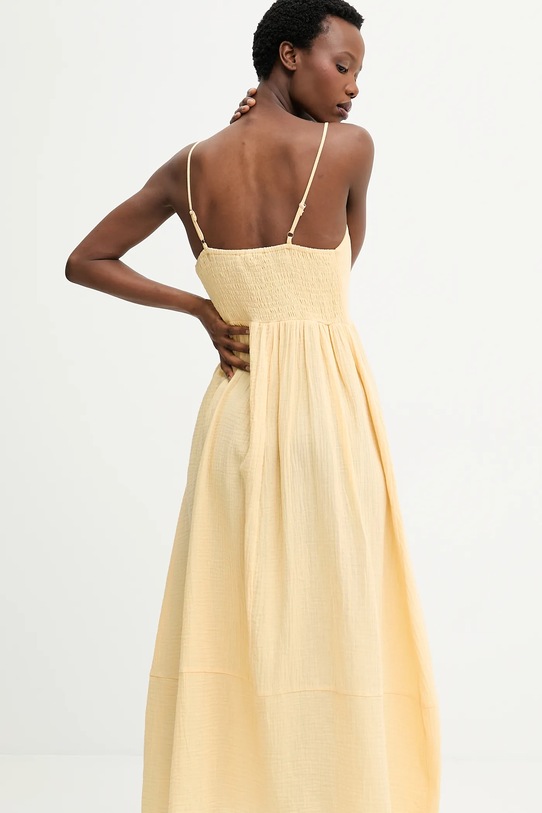 Šaty s příměsí lnu Answear.LAB žlutá E26-117.fjk