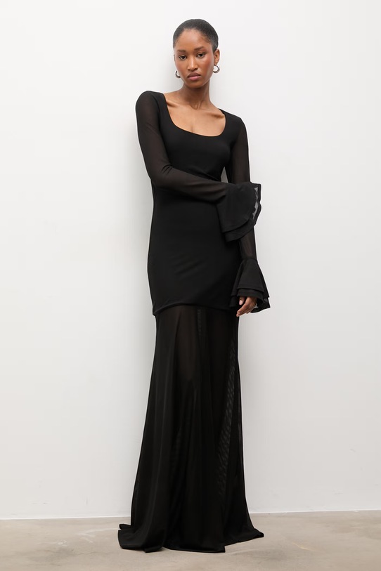 Φόρεμα Answear.LAB μακρύ μαύρο 15817.fak